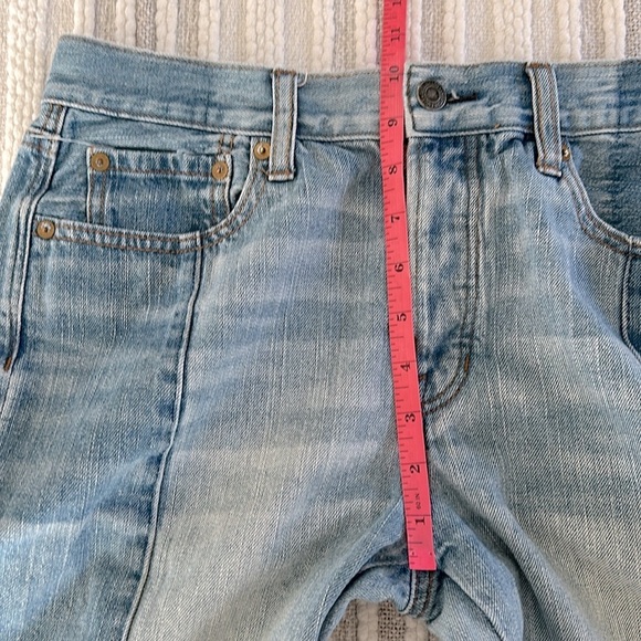 American Eagle Womens Two Tone Ankle Crop Denim Jeans High Waisted Sz 8 Raw Hem - Picture 3 of 13